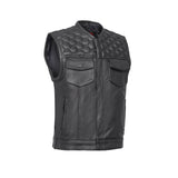 Black Horse Men's Leather Motorcycle Vest