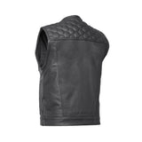 Black Horse Men's Leather Motorcycle Vest