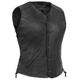 Clara Women's leather motorcycle vest