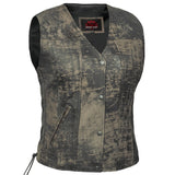 Women's Antique Brown Single Back Panel Concealed Carry Vest