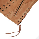 Women's Brown Zippered Vest with Lacing Details
