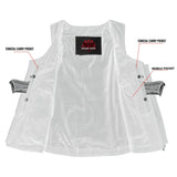 Women's Stylish Open Neck Side Lace Zipper Front Vest