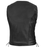 Women's Stylish Open Neck Side Lace Zipper Front Vest