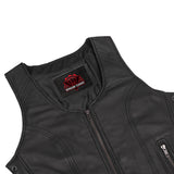 Women's Stylish Open Neck Side Lace Zipper Front Vest