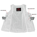Women's Stylish Open Neck Side Lace Zipper Front Vest
