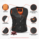 Women's Vest with Grommet and Lacing Accents