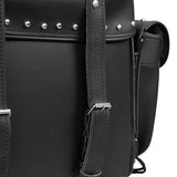 Leather Black PVC Large 4 Piece Motorcycle Touring Tail Bag wi