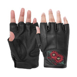 Women's Embroidered Fingerless Glove