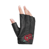 Women's Embroidered Fingerless Glove