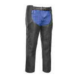 Leather Guard  Unisex leather motorcycle chaps - Black