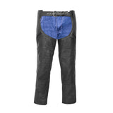 Leather Guard  Unisex leather motorcycle chaps - Black