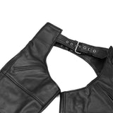 Leather Guard  Unisex leather motorcycle chaps - Black