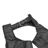 Leather Guard  Unisex leather motorcycle chaps - Black