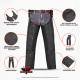 Unisex Adjustable Side Snap Beltless Chap