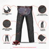 Unisex Adjustable Side Snap Beltless Chap