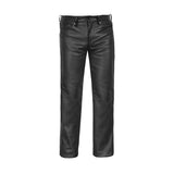 Men's Black Classic 5 Pocket Casual Motorcycle Leather Pants