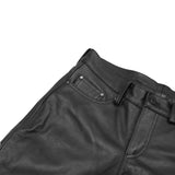 Men's Black Classic 5 Pocket Casual Motorcycle Leather Pants