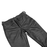 Men's Black Classic 5 Pocket Casual Motorcycle Leather Pants