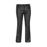 Women's Classic 5 Pocket Black Casual Motorcycle Leather Pants