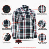 Alpha Check - White & Red Black