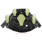Alpha Check Men's  Armored Motorcycle Flannel Shirt - Blue/White/Maroon