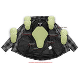 Alpha Check Men's  Armored Motorcycle Flannel Shirt - Blue/White/Maroon