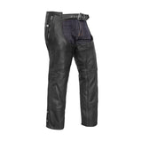 Rider Shield Black leather motorcycle chaps - Black