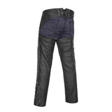 Rider Shield Black leather motorcycle chaps - Black