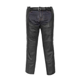 Rider Shield Black leather motorcycle chaps - Black