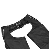 Rider Shield Black leather motorcycle chaps - Black
