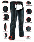 Women's Stylish Lightweight Hip Set Chaps in Lightweight Drum D