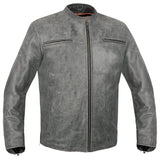Men's Sporty Gray Leather Cruiser Jacket