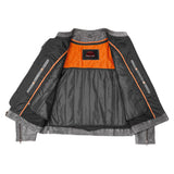 Men's Sporty Gray Leather Cruiser Jacket