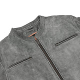 Men's Sporty Gray Leather Cruiser Jacket