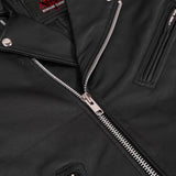 Men's Classic Plain Side Police Style M/C Jacket - TALL