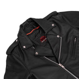 Men's Classic Plain Side Police Style M/C Jacket - TALL
