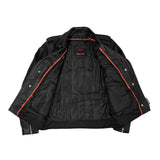Men's Classic Plain Side Police Style M/C Jacket - TALL