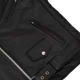 Men's Classic Plain Side Police Style M/C Jacket - TALL