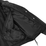 Men's Classic Side Lace Police Black Leather Motorcycle Jacket