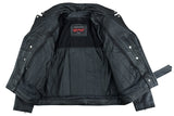 Men's Premium Classic Plain Side Police Style Jacket - Black