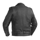 Men's Premium Classic Plain Side Police Style Jacket - Black