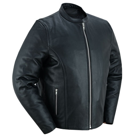 Men's Classic Black Scooter Leather Jacket