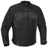 Mens Leather & Mesh Motorcycle Jacket  – Waterproof Liner