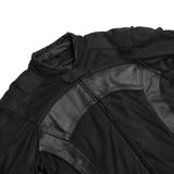 Mens Leather & Mesh Motorcycle Jacket  – Waterproof Liner