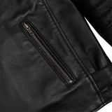 Men's Lightweight Drum Dyed Naked Lambskin Crossover Scooter - Black