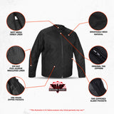 Men's Ventilated Mesh Motorcycle Jacket – Sporty, All-Season