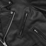 Super Arnold Men's Black Leather Jacket – Retro Design