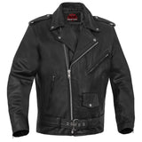 Super Arnold Men's Black Leather Jacket – Retro Design