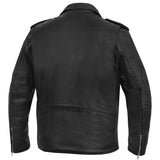 Super Arnold Men's Black Leather Jacket – Retro Design