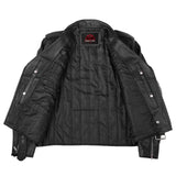Super Arnold Men's Black Leather Jacket – Retro Design